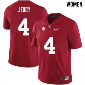 NCAA Women's Alabama Crimson Tide #4 Jerry Jeudy Stitched College Nike Authentic Crimson Football Jersey RB17V28IT